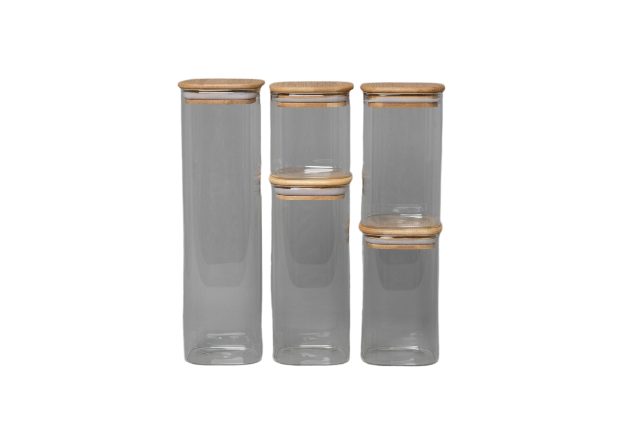 Glass Canister & Bamboo Lid Set