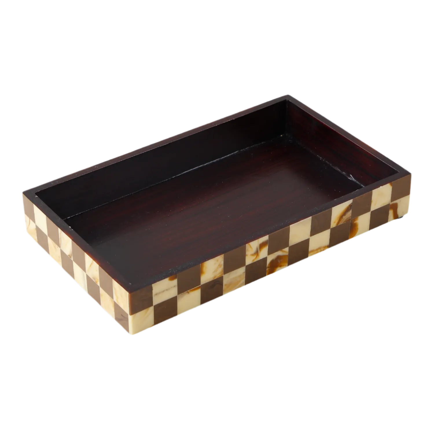 Gambit Pattern Wood & Resin Inlay Tray