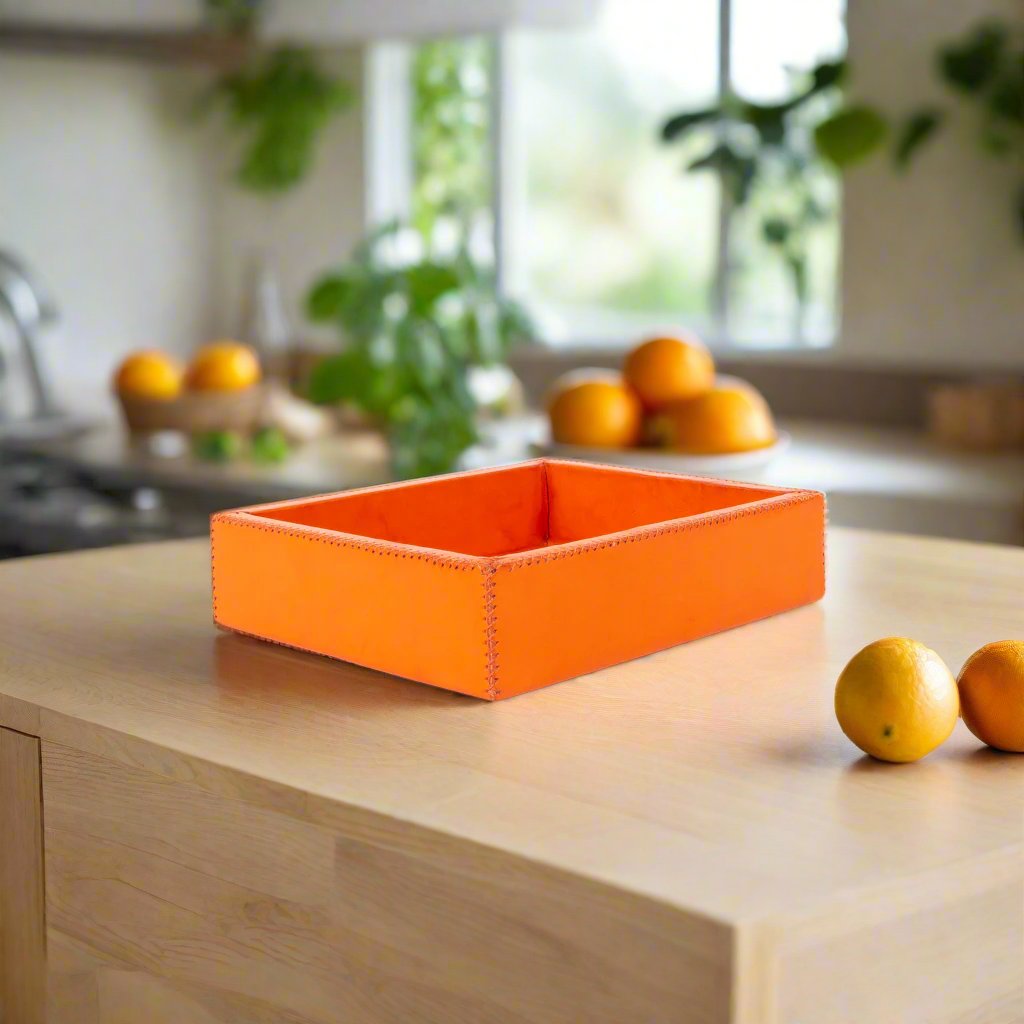 Cedar Wood + Leather Tray