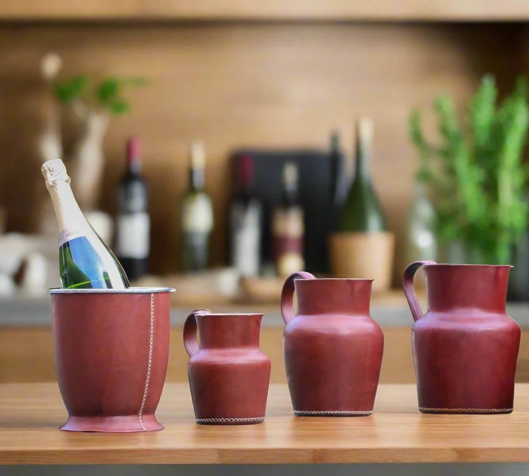Hand-stitched Leather Champagne Bucket