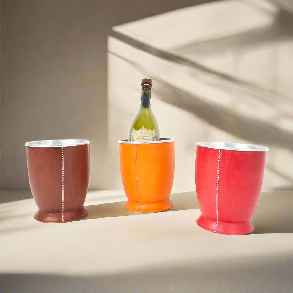 Hand-stitched Leather Champagne Bucket