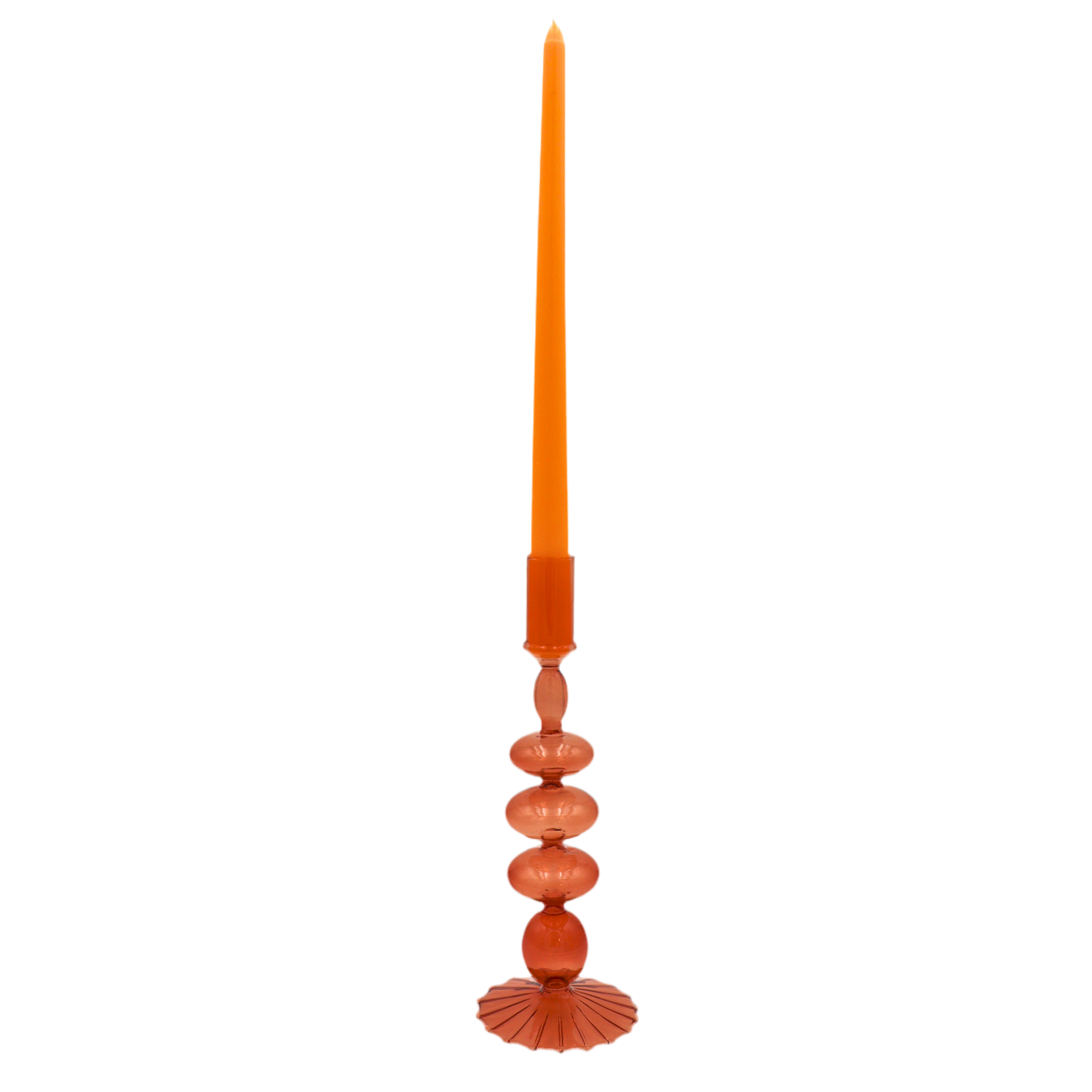 Saffron Glass Candle Holder | Set of Two