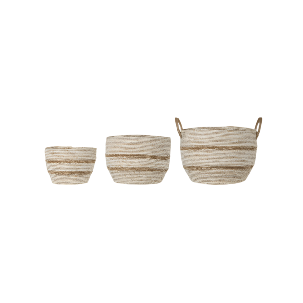 Striped Maize Storage Baskets | Set of 3