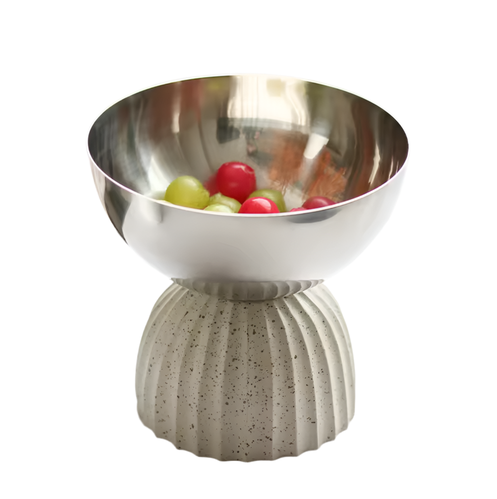 Small Decorative Mirror Uplifted Metal Serving Bowl
