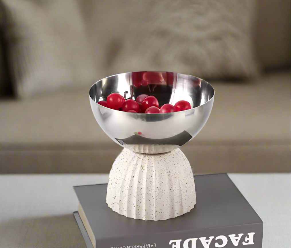 Small Decorative Mirror Uplifted Metal Serving Bowl