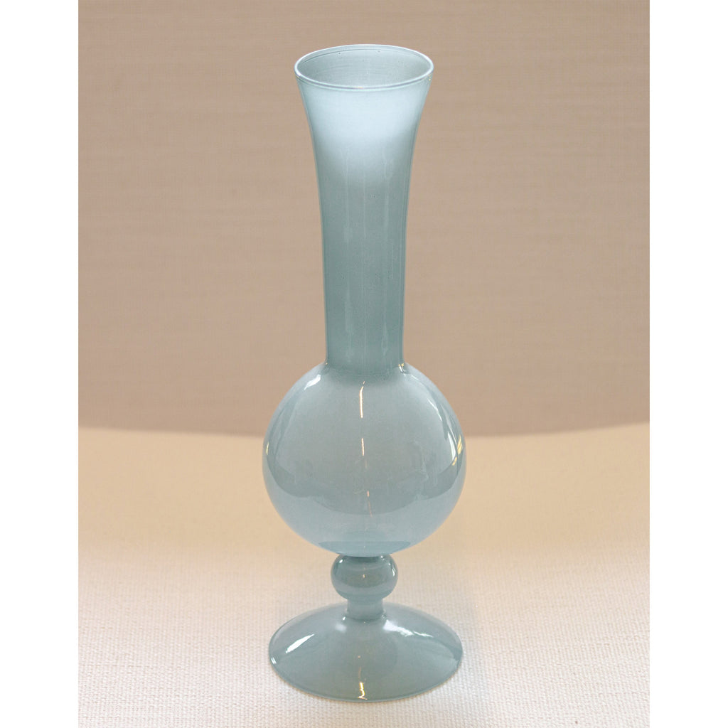 Frosted Blue Haze Glass Vase | Set of Two