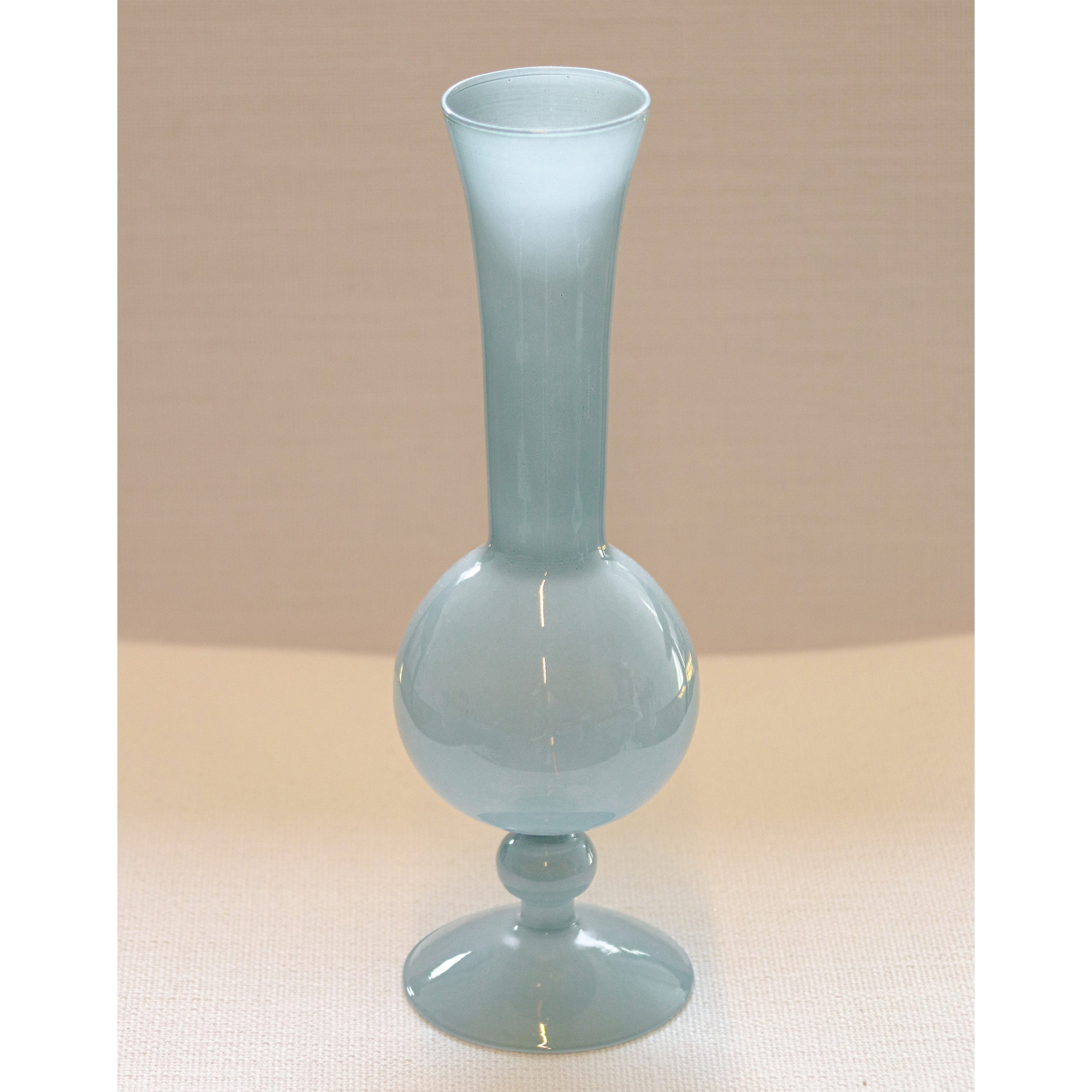 Frosted Blue Haze Glass Vase | Set of Two