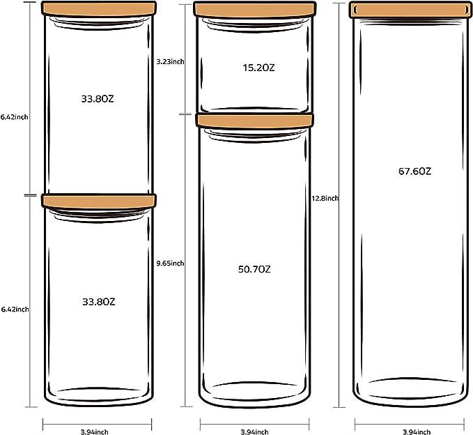 Glass Canister & Bamboo Lid Set