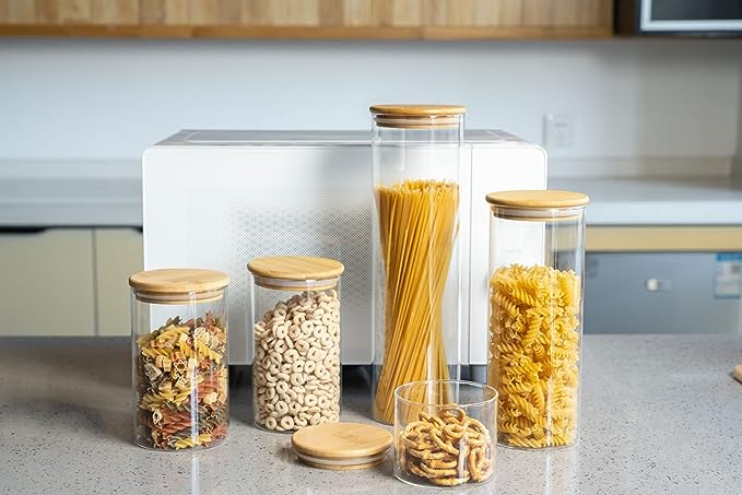 Glass Canister & Bamboo Lid Set
