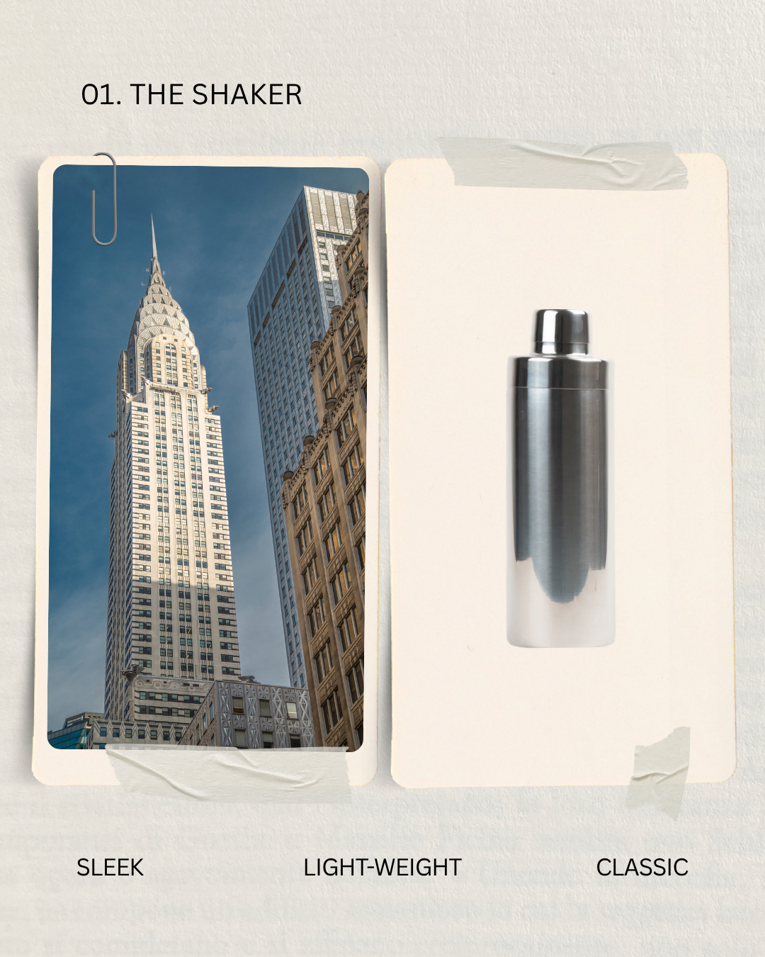 Harrison Element Polished Stainless Steel Cocktail Shaker