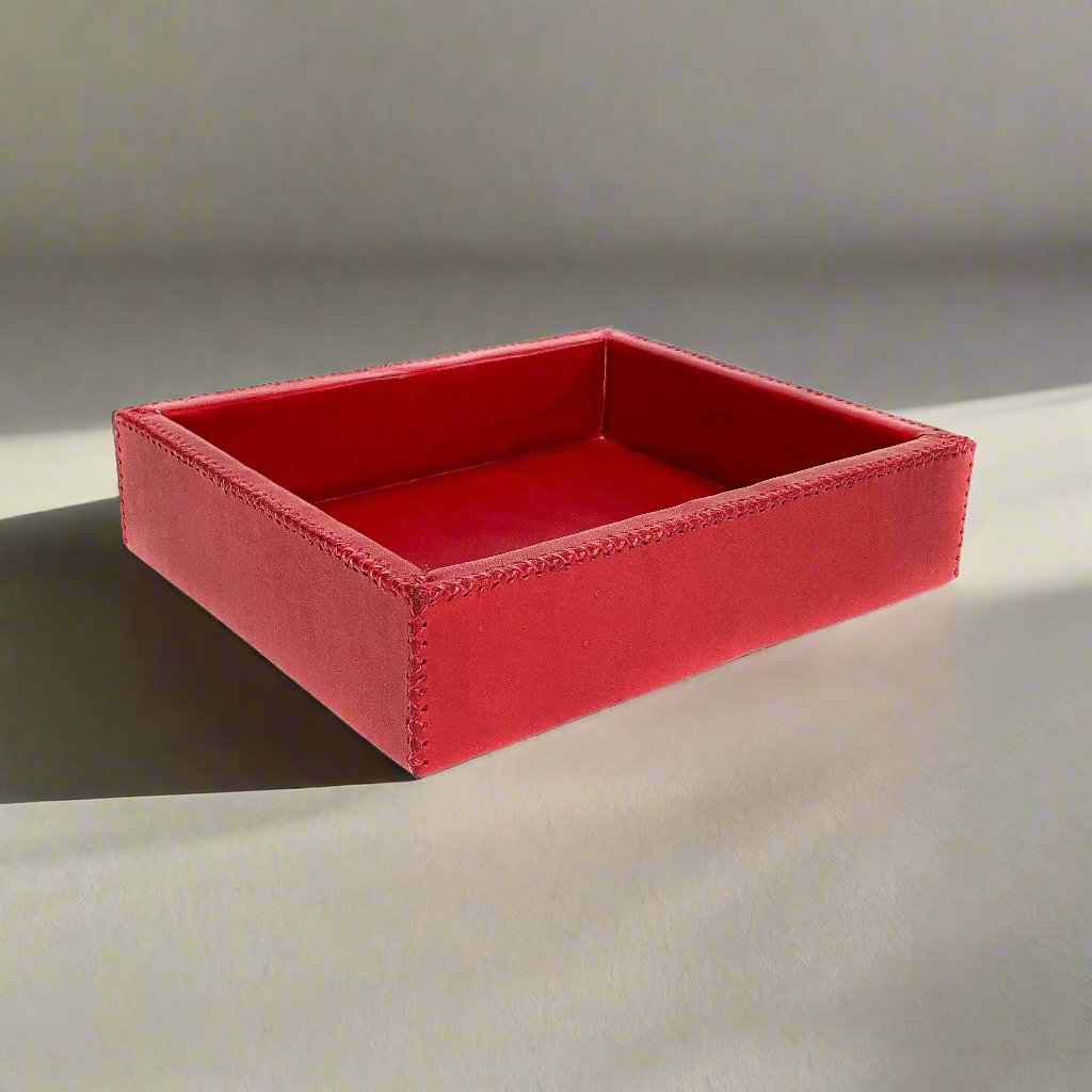 Cedar Wood + Leather Tray