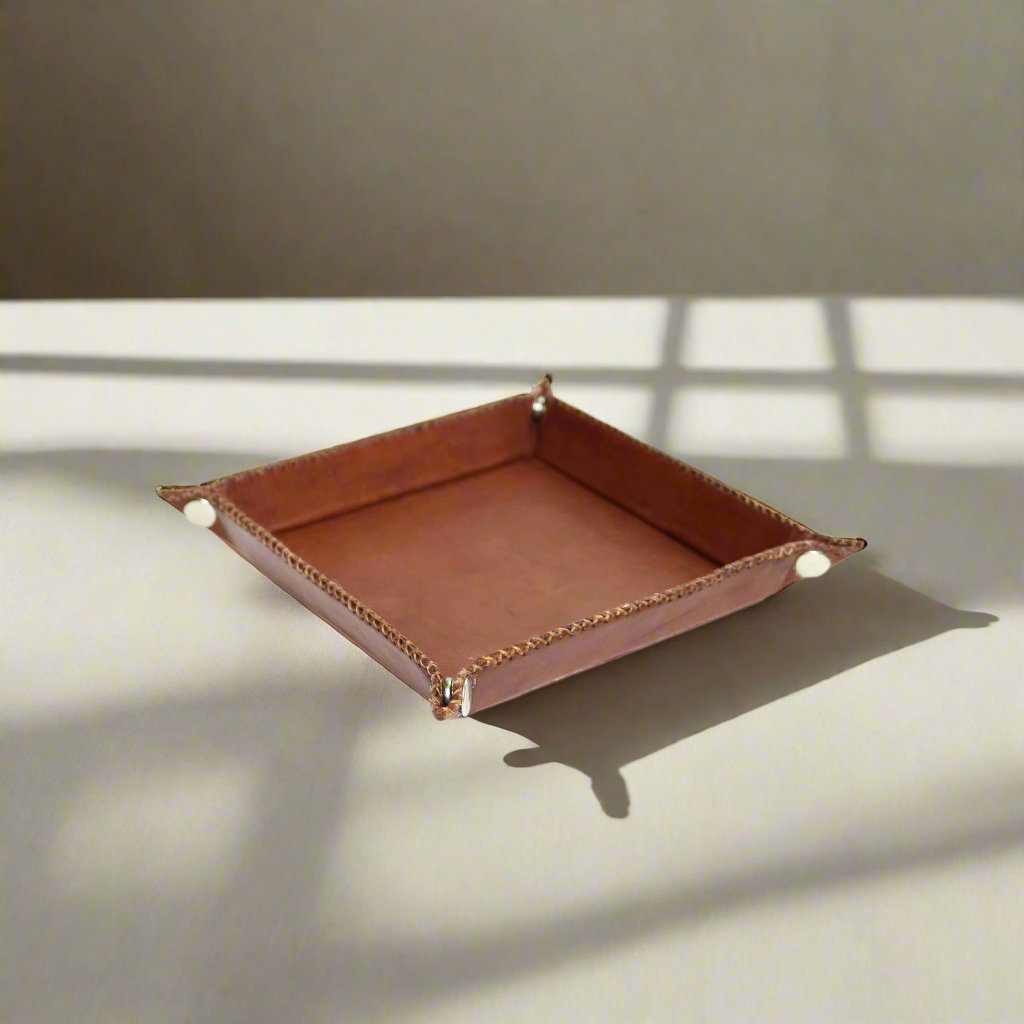 Small Catch All Leather Tray