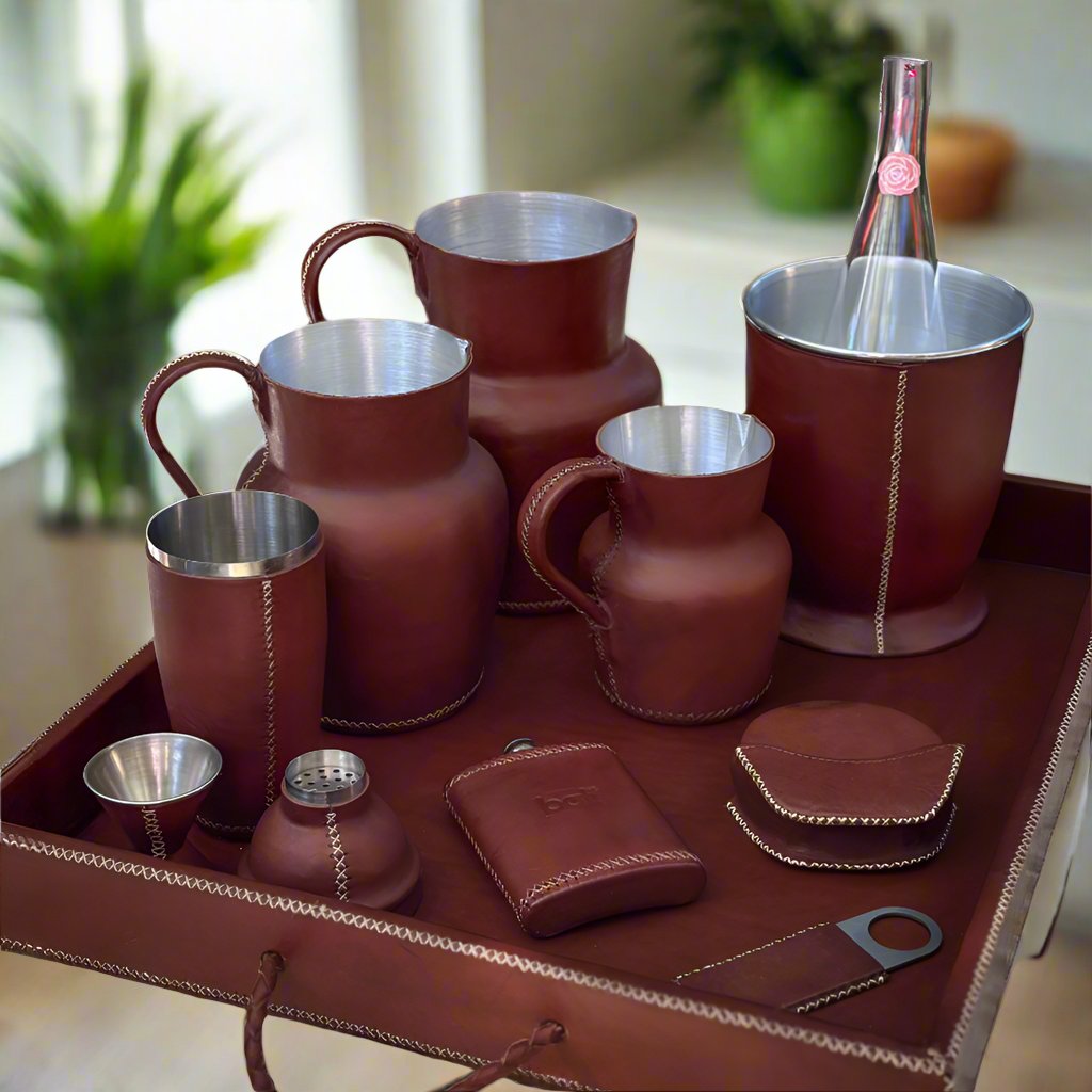 Hand-stitched Leather Champagne Bucket