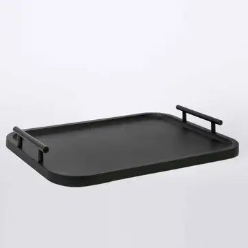 Ebonized Wood Trays | Set of 2