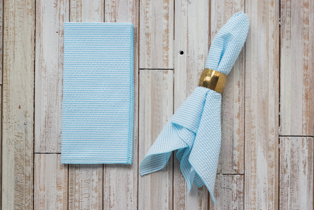 Seersucker Dinner Napkins | Set of 4