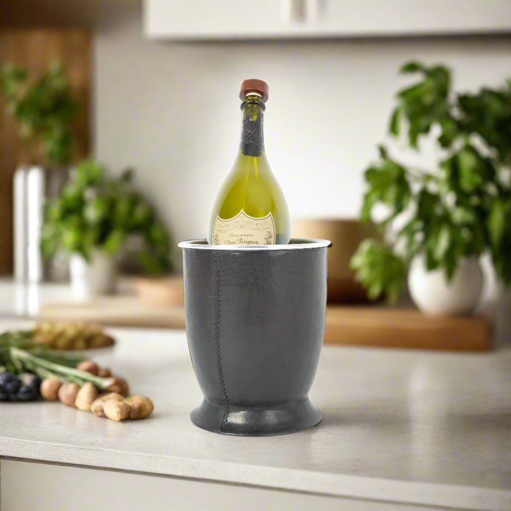 Hand-stitched Leather Champagne Bucket
