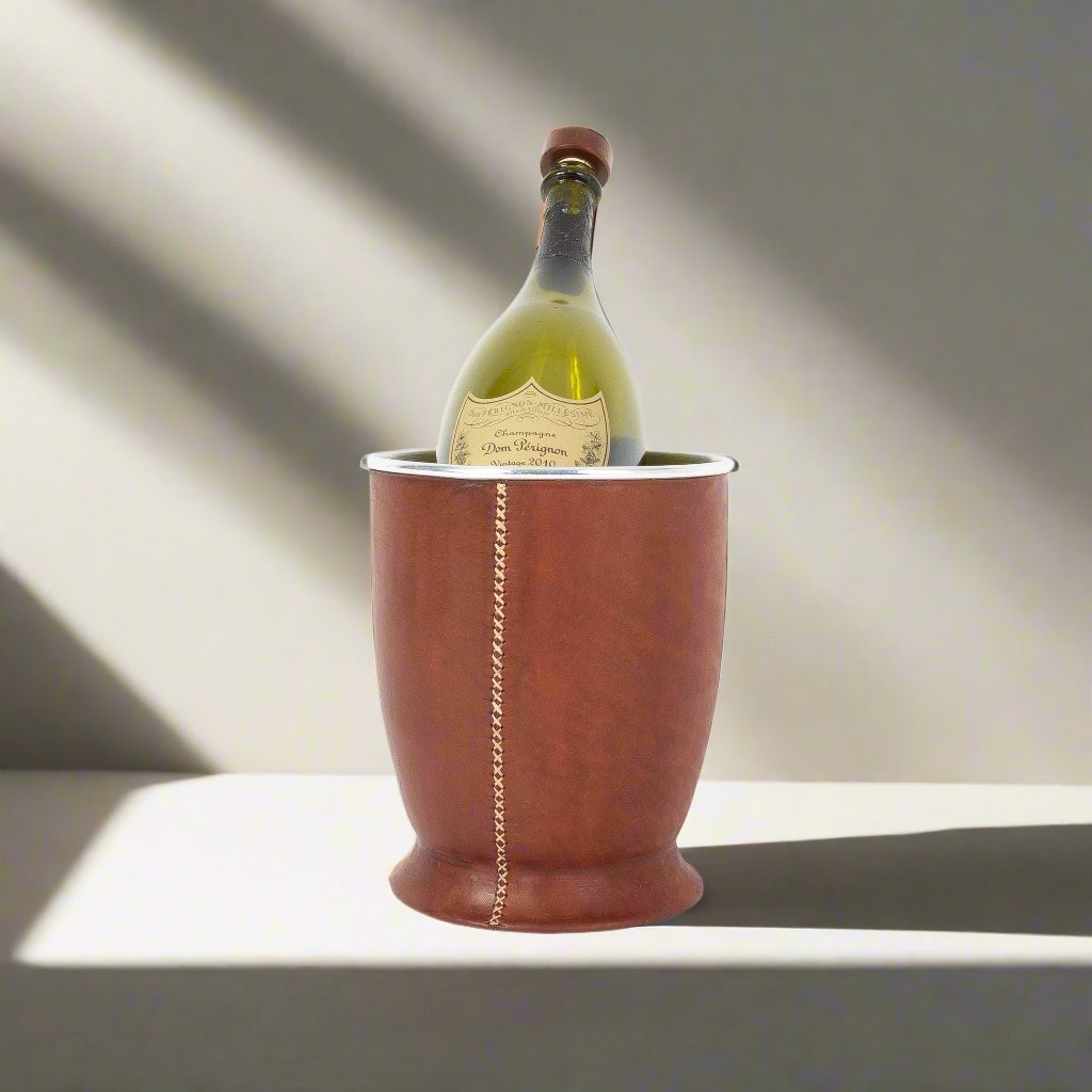 Hand-stitched Leather Champagne Bucket