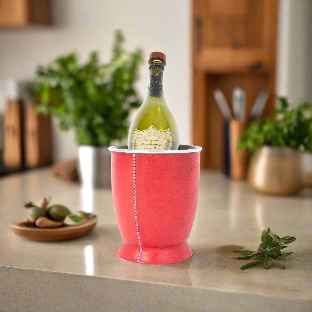 Hand-stitched Leather Champagne Bucket