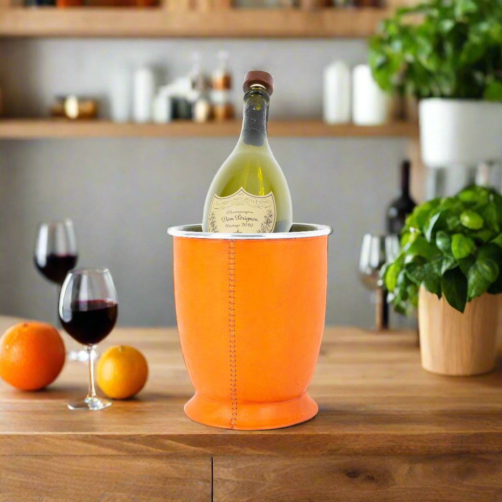 Hand-stitched Leather Champagne Bucket
