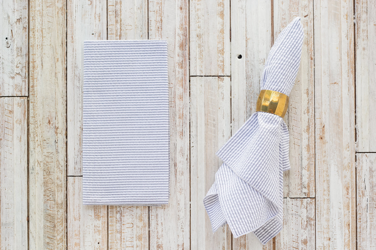 Seersucker Dinner Napkins | Set of 4