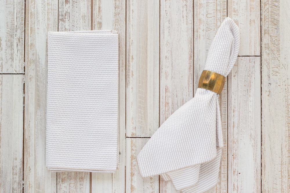 Seersucker Dinner Napkins | Set of 4