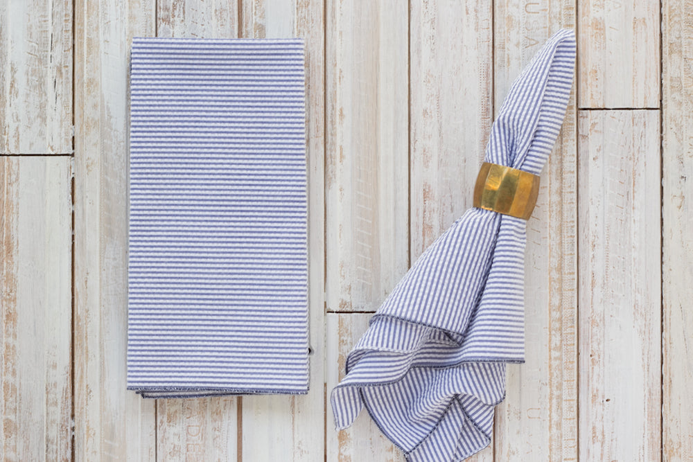 Seersucker Dinner Napkins | Set of 4