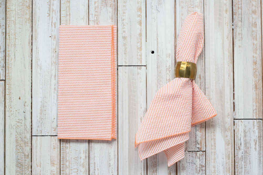 Seersucker Dinner Napkins | Set of 4