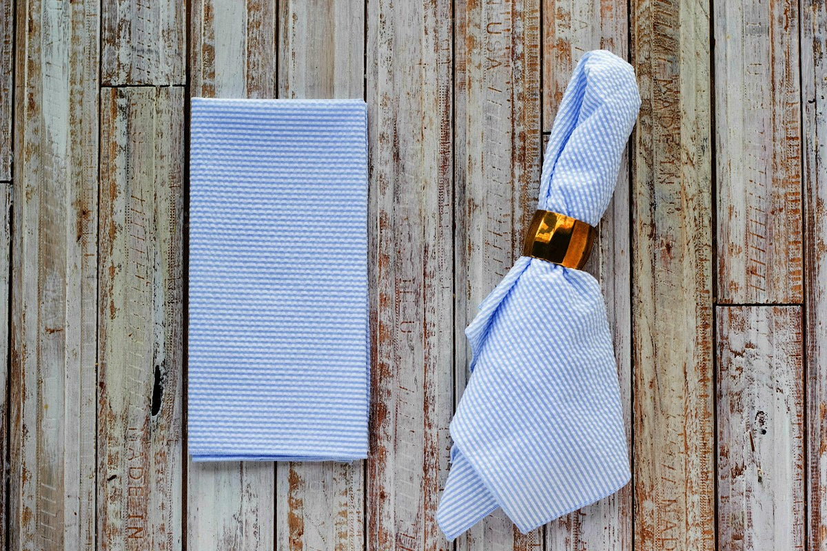 Seersucker Dinner Napkins | Set of 4