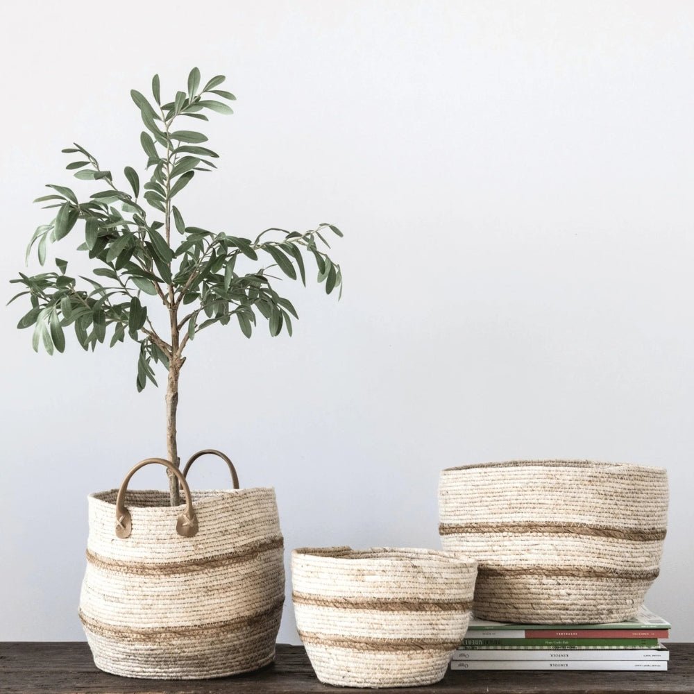 Striped Maize Storage Baskets | Set of 3